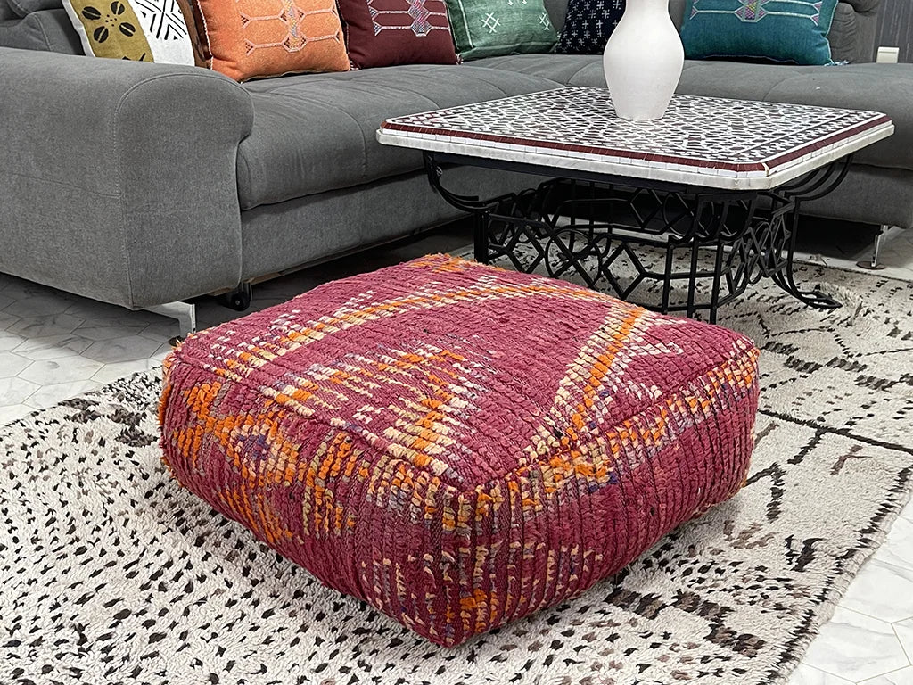 Moroccan style pouf, Turkish kilim pillow, Handwoven kilim pillow, hotsell Garden decor square pouffe, Ottoman cushion 24x24 height 8 inches No:177