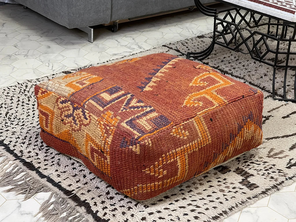 Blood Orange II - Kilim Pouf