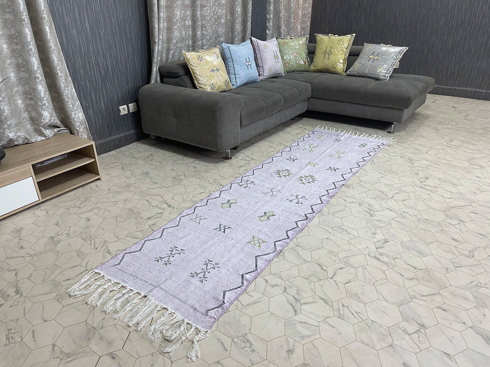 Gentle Lavender - 2x9ft  Natural Cactus Silk Rug