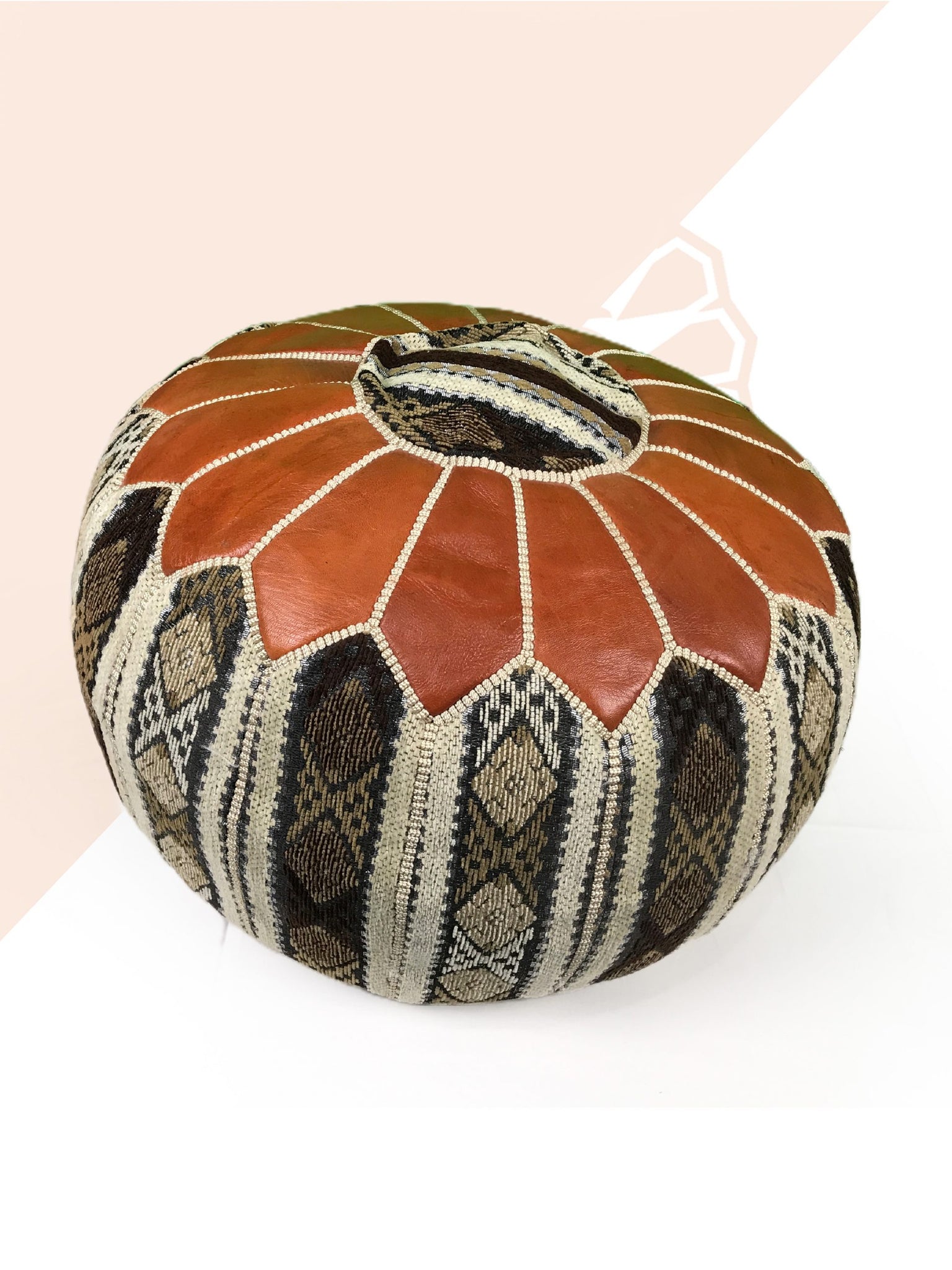 Premium Moroccan leather pouf