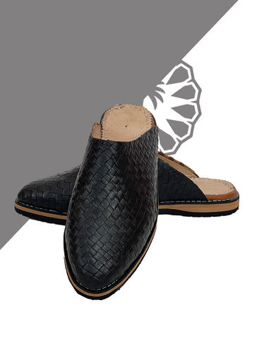 Moroccan Slippers Mens Black