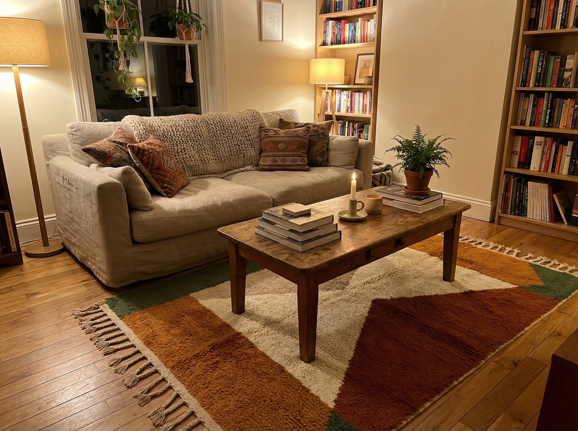 Custom Beni Ourain Rug - Made to Order Moroccan Wool Rug in Rust & Earth Tones