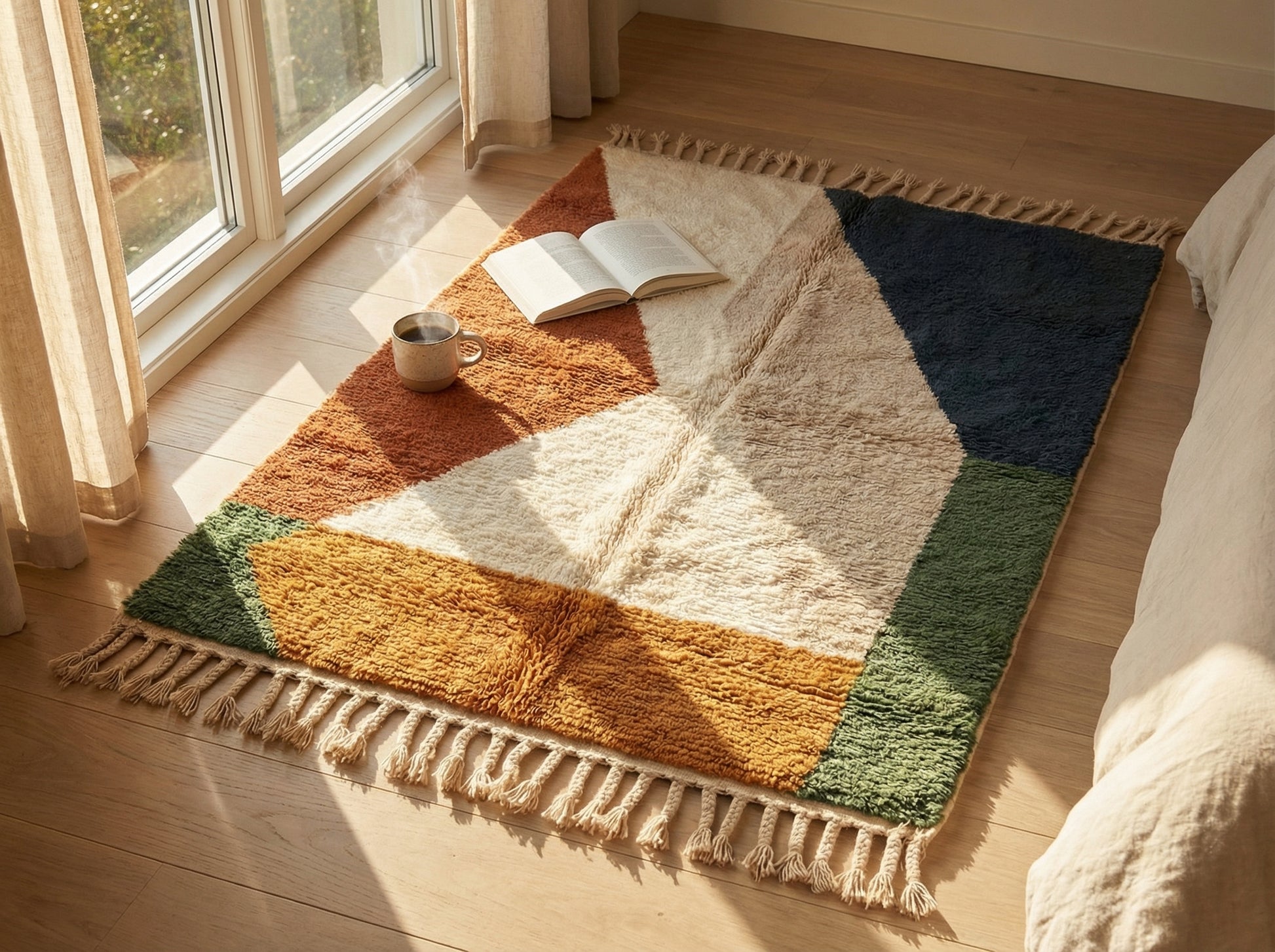 Custom Beni Ourain Rug - Made to Order Moroccan Wool Rug in Rust & Earth Tones
