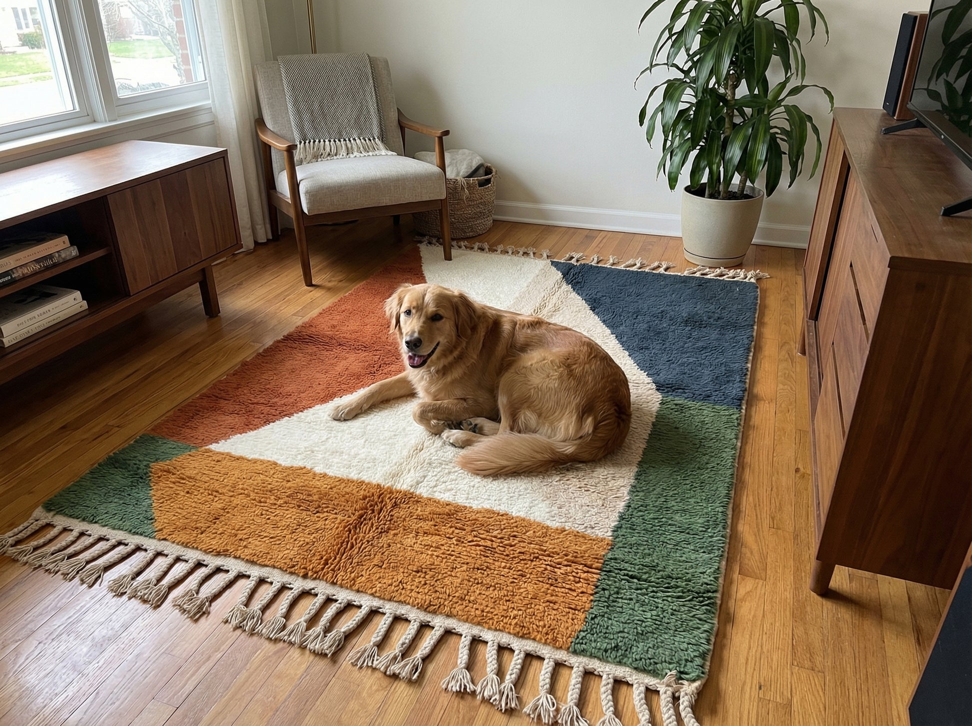 Custom Beni Ourain Rug - Made to Order Moroccan Wool Rug in Rust & Earth Tones