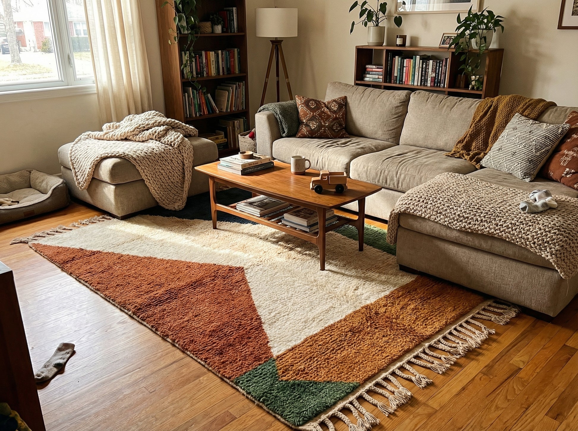 Custom Beni Ourain Rug - Made to Order Moroccan Wool Rug in Rust & Earth Tones