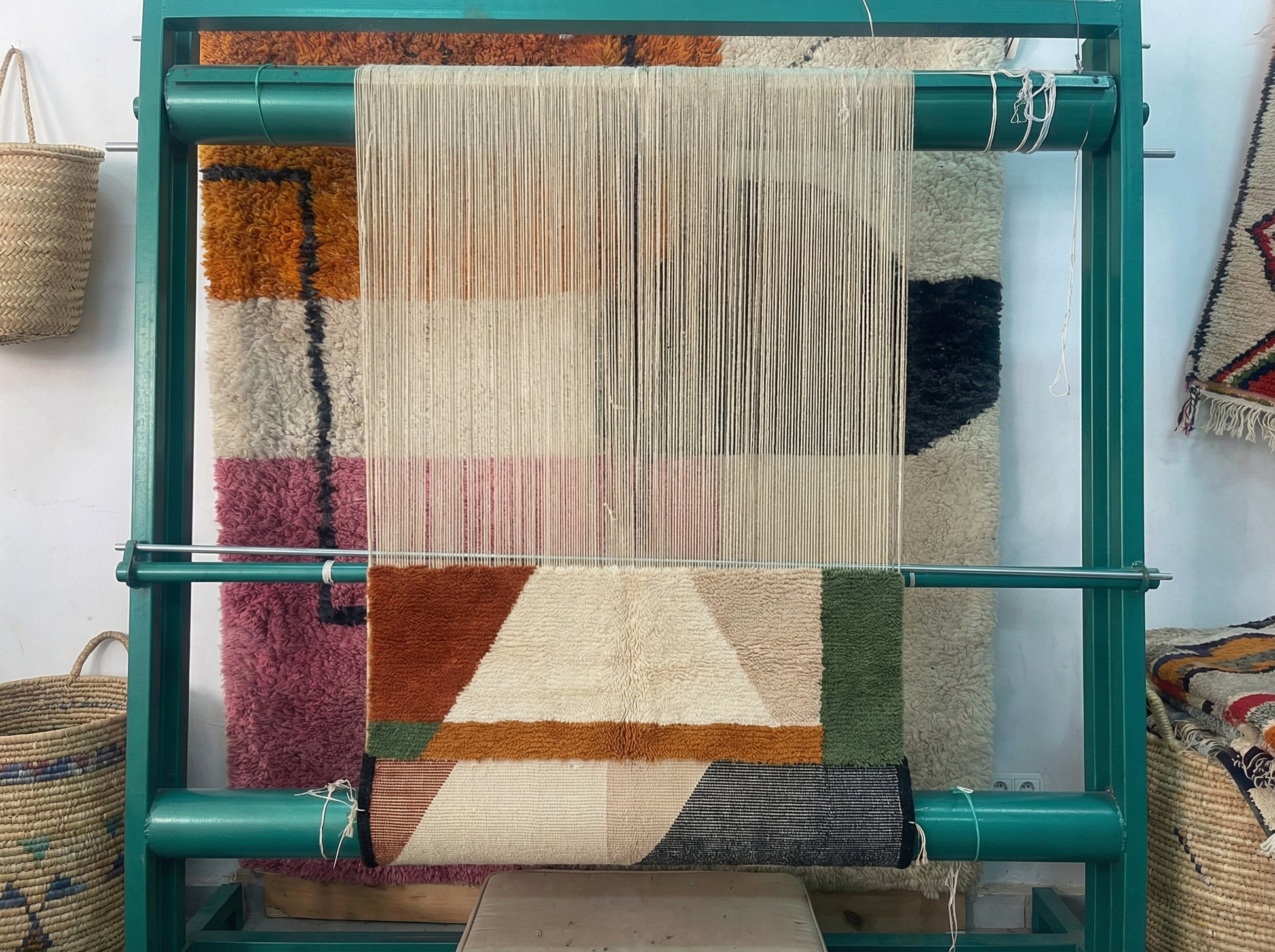 Custom Beni Ourain Rug - Made to Order Moroccan Wool Rug in Rust & Earth Tones