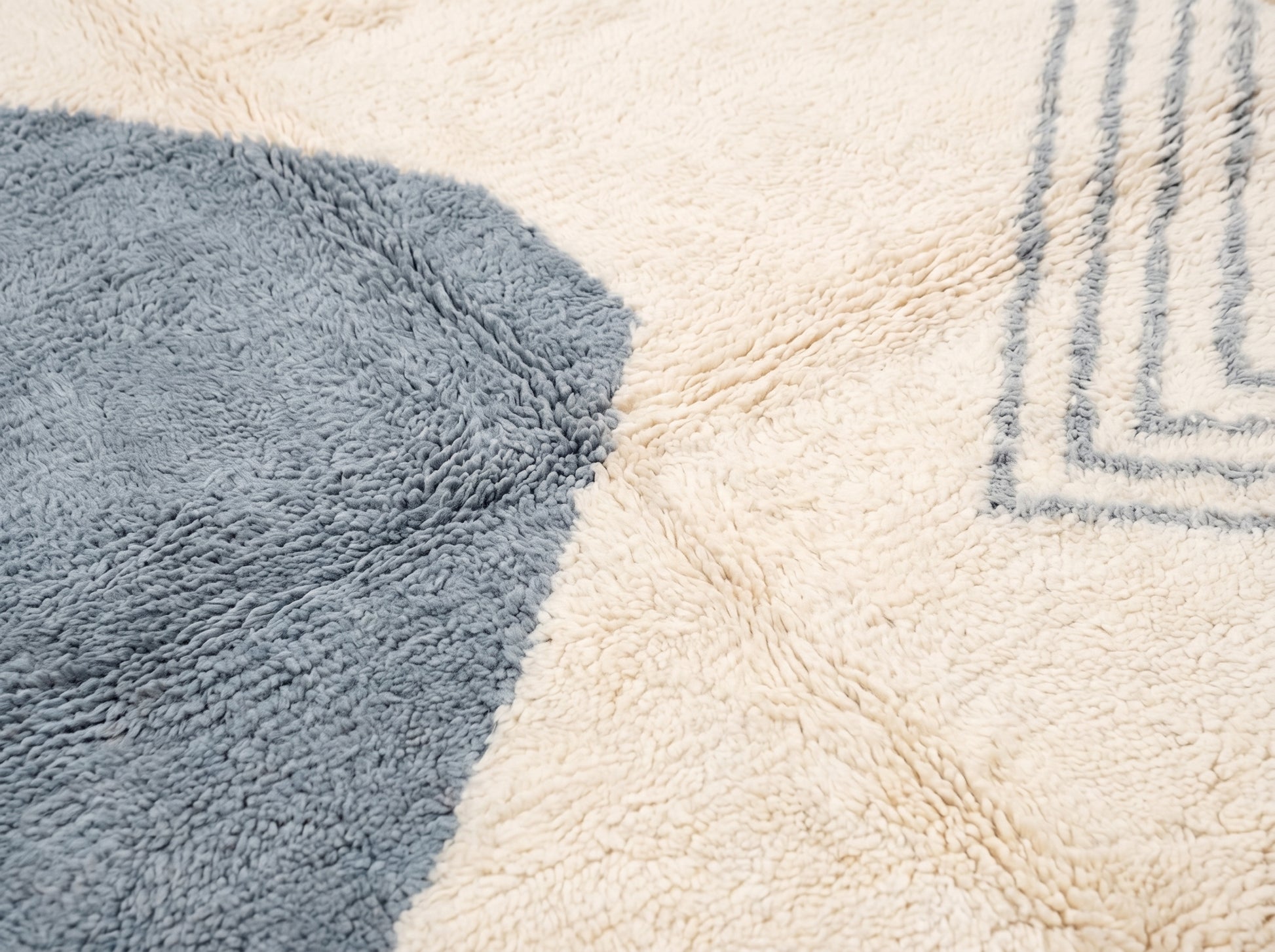 Custom Beni Ourain Rug in Dusty Blue Grey - Made to Order Moroccan Wool