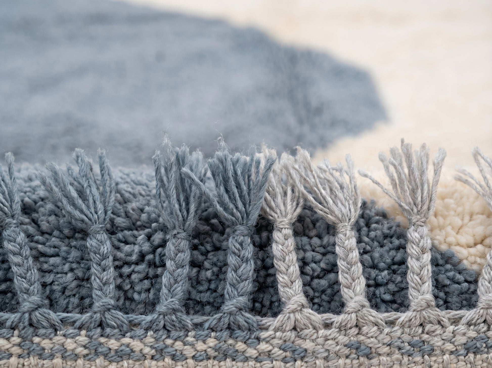 Custom Beni Ourain Rug in Dusty Blue Grey - Made to Order Moroccan Wool