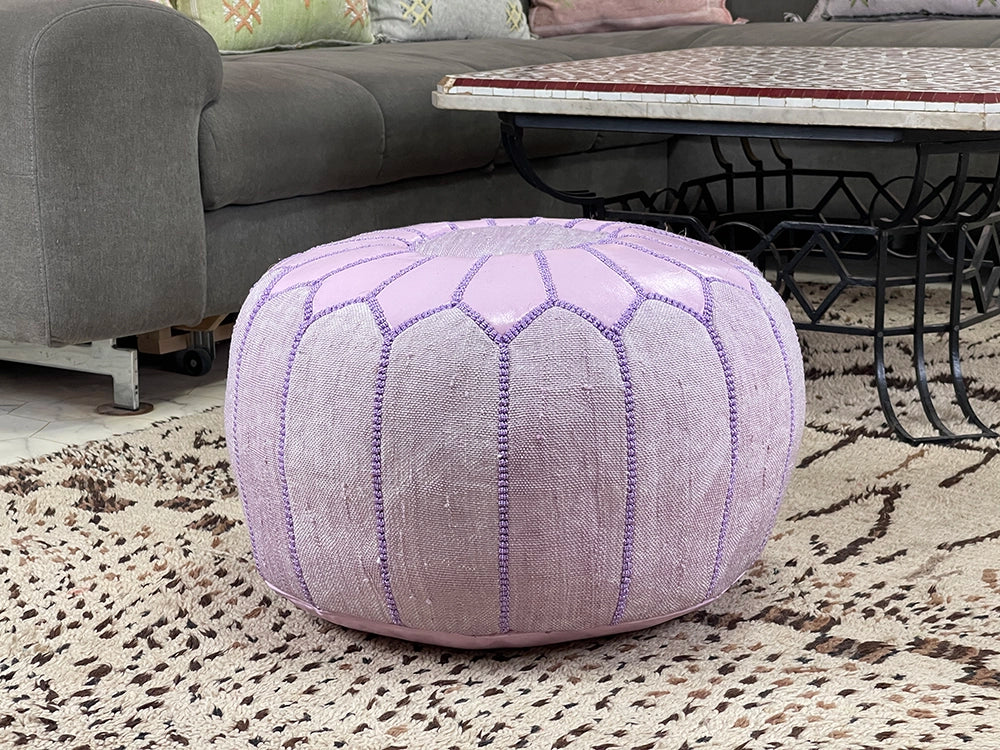 Amethyst Mirage - Natural Cactus Silk Pouf