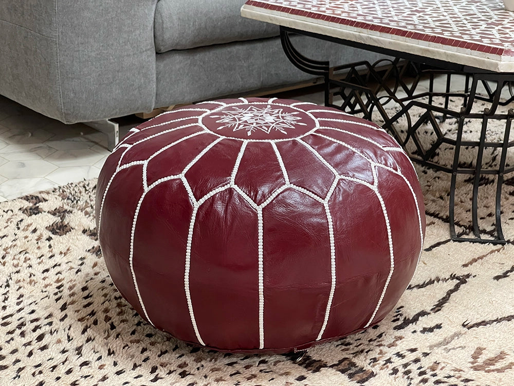 Burgundy Radiance - Pouf