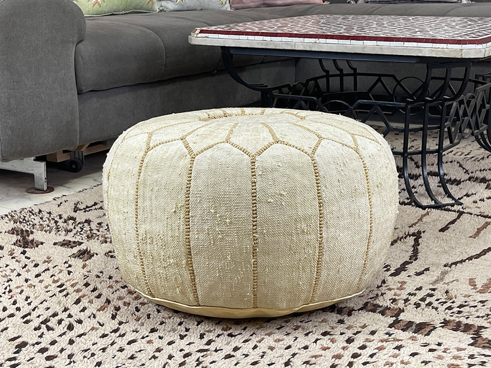 Desert Reverie - Natural Cactus Silk Pouf