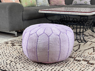 Lilac Dream - Natural Cactus Silk Pouf