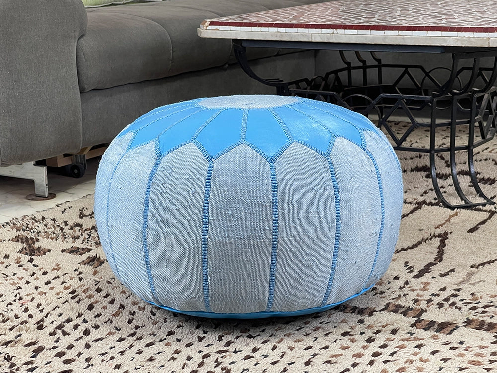 Maya Sky - Natural Cactus Silk Pouf