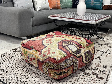 Citrine Comfort - Kilim Pouf