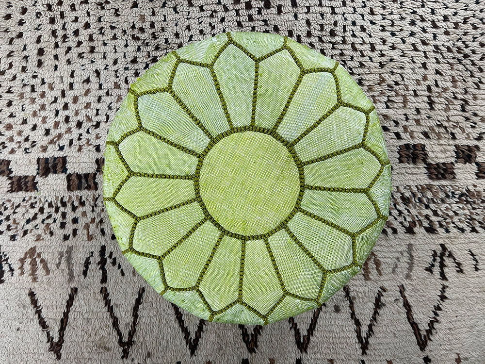 Green Serenity - Natural Cactus Silk Pouf