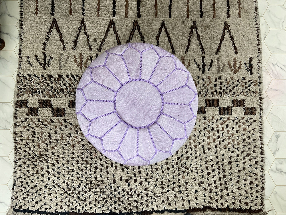 Lilac Dream - Natural Cactus Silk Pouf