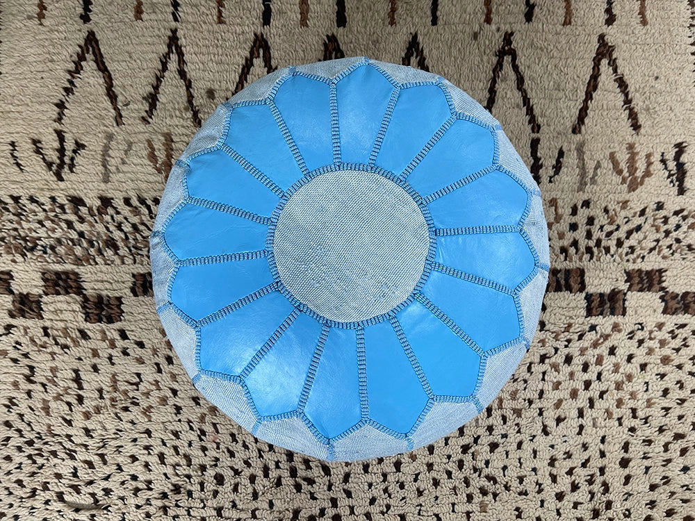 Maya Sky - Natural Cactus Silk Pouf