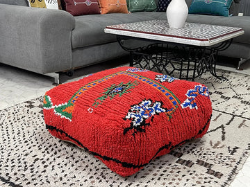 Ya Zina Scarlet - Kilim Pouf