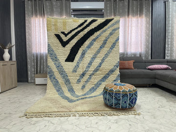 Beachy Blues - 5x8ft- Beni Ourain Rug