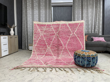 Blushing Stripes - 6x7ft- Beni Ourain Rug