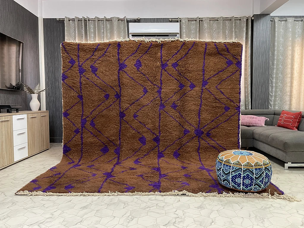 Essaouira Mauve - 9x10ft- Beni Ourain Rug