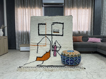 Mogador Whispers - 5x7ft- Beni Ourain Rug