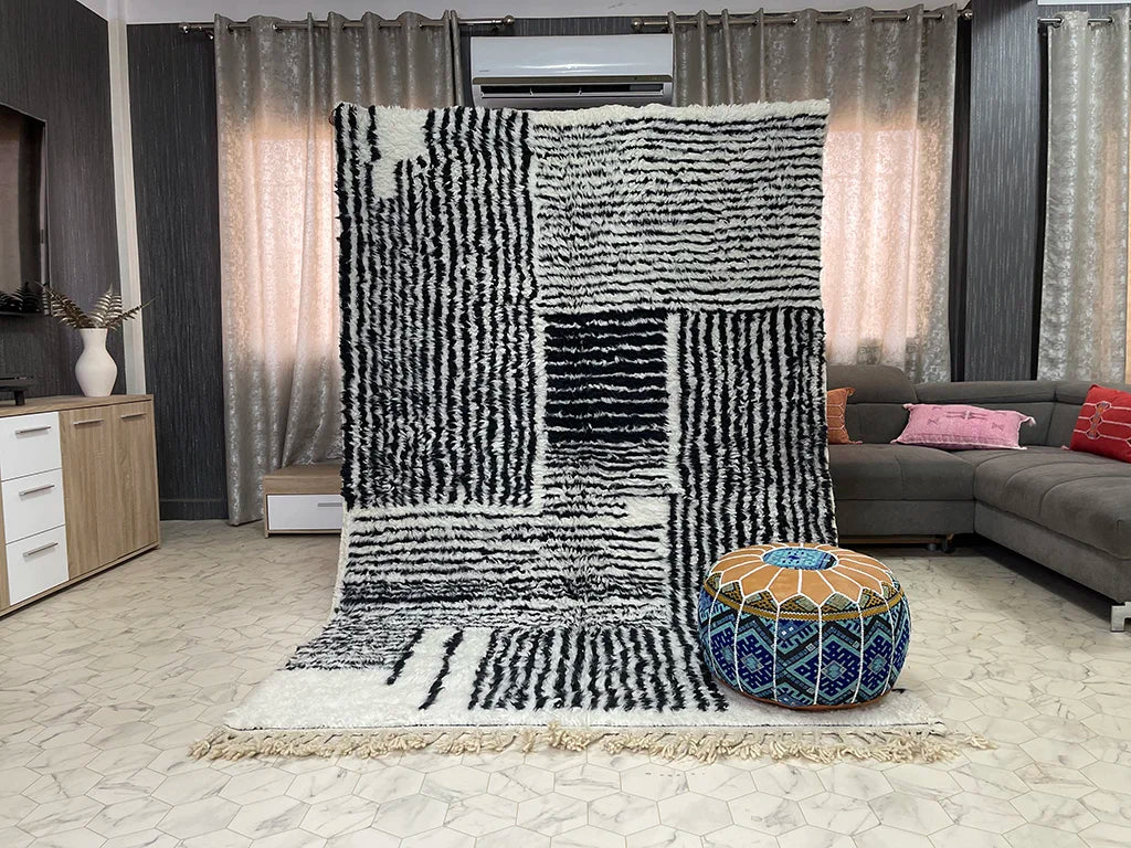 Monochrome Matrix - 6x9ft- Beni Ourain Rug