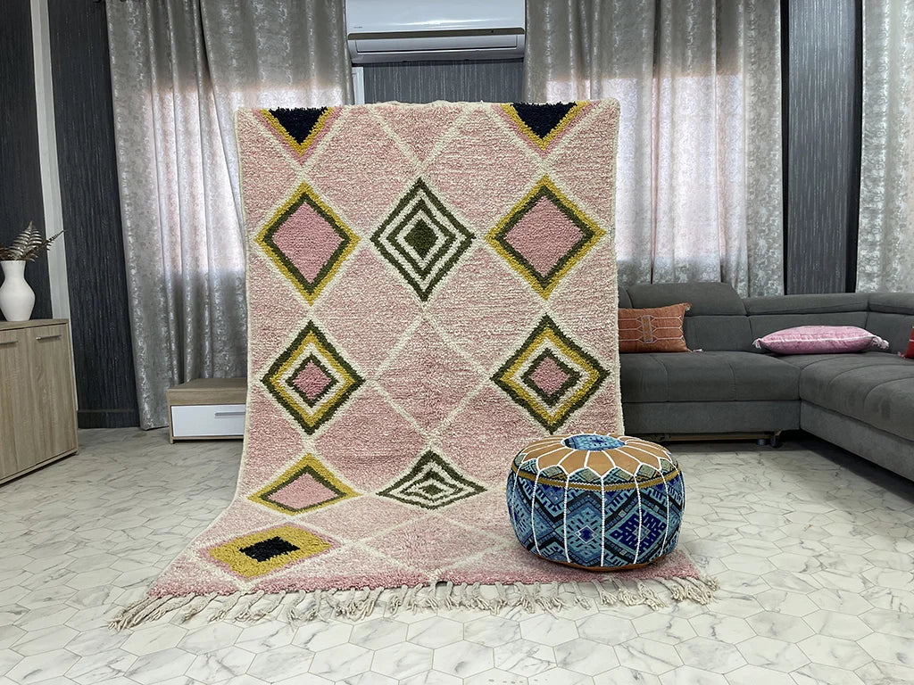 Radiant Rhombus - 5x8ft- Beni Ourain Rug