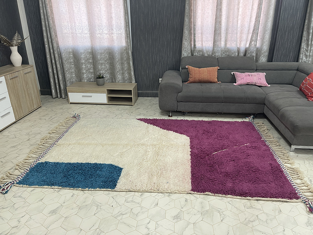 Vibrant Jewel Tone Rug - 5x9ft- Beni Ourain Rug