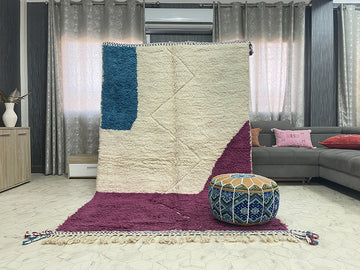 Vibrant Jewel Tone Rug - 5x9ft- Beni Ourain Rug