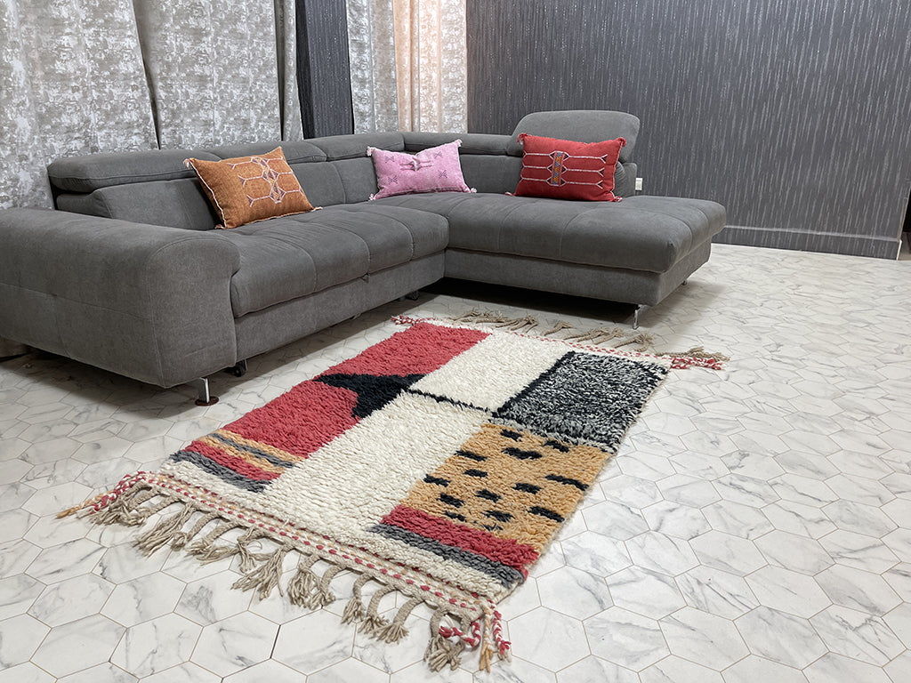 Whimsical Connections Rug - 3x5ft- Beni Ourain Rug