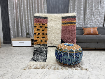 Whimsical Connections II Rug - 3x5ft- Beni Ourain Rug