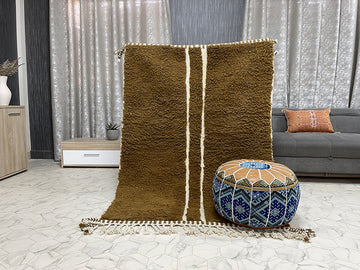 Cocoa Lines Rug - 4x6ft- Beni Ourain Rug