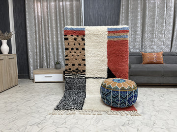 Whimsical Connections Rug - 4x6ft- Beni Ourain Rug