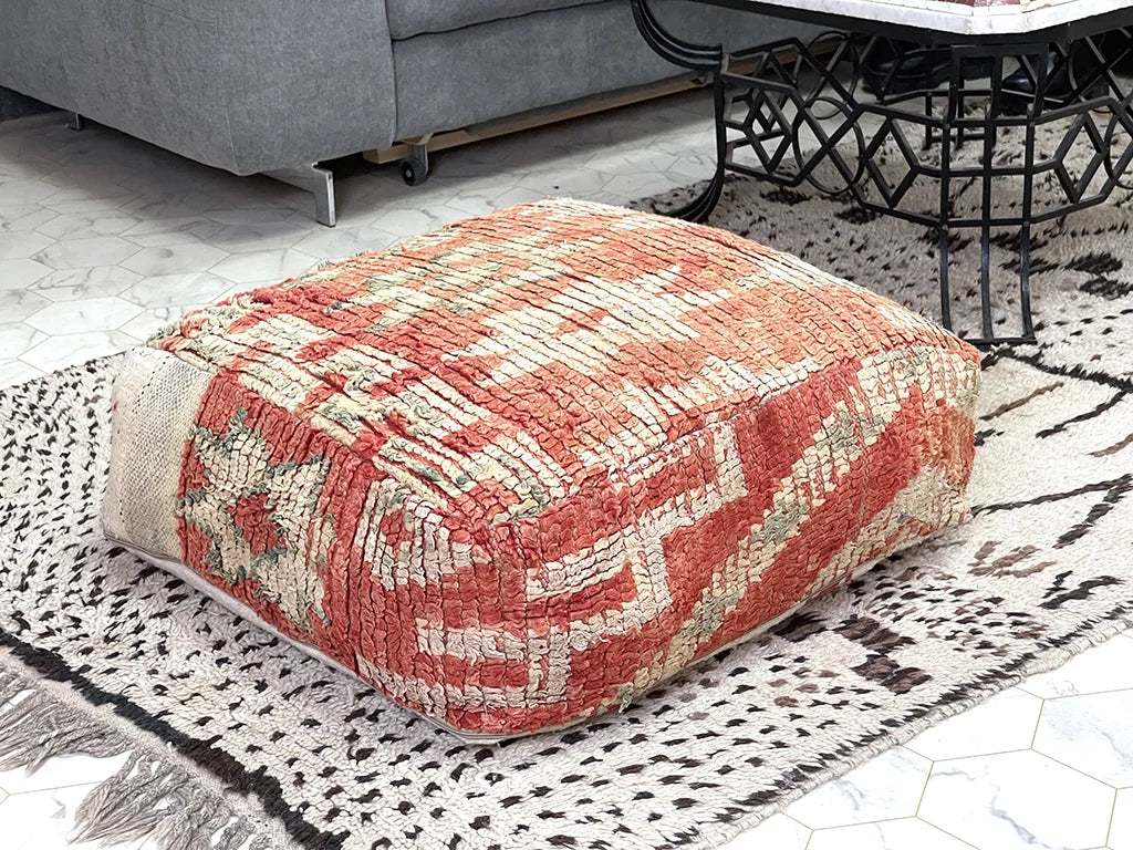 Salma's Orchid Kilim Pouf