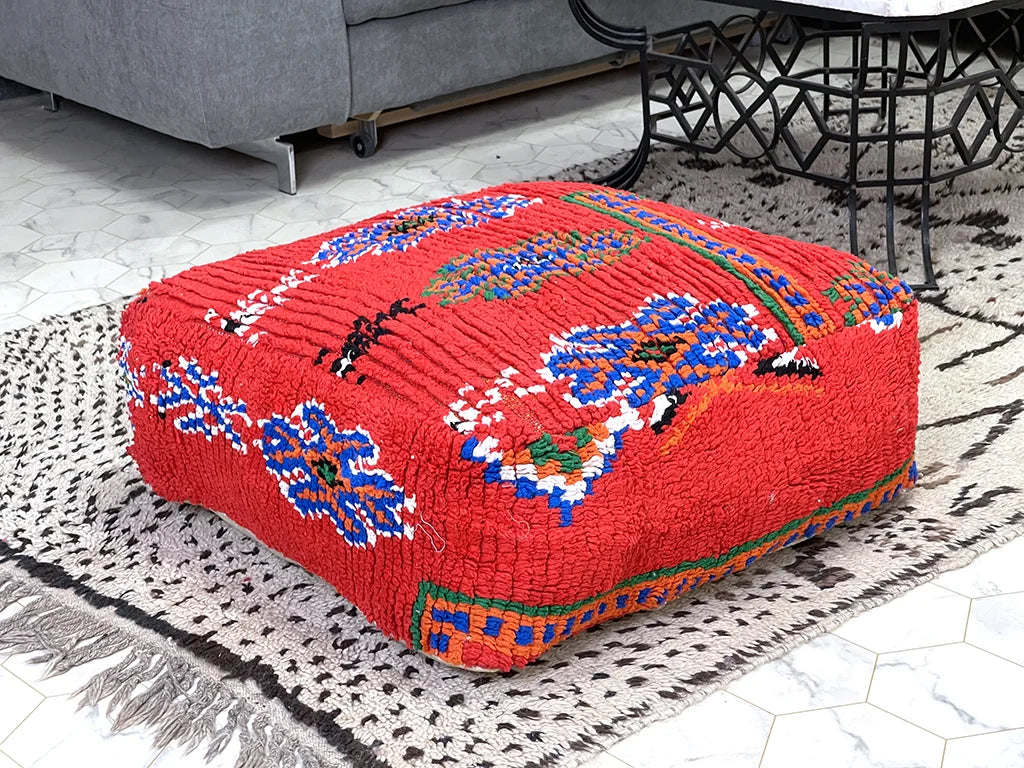 Majorelle Bloom - Kilim Pouf