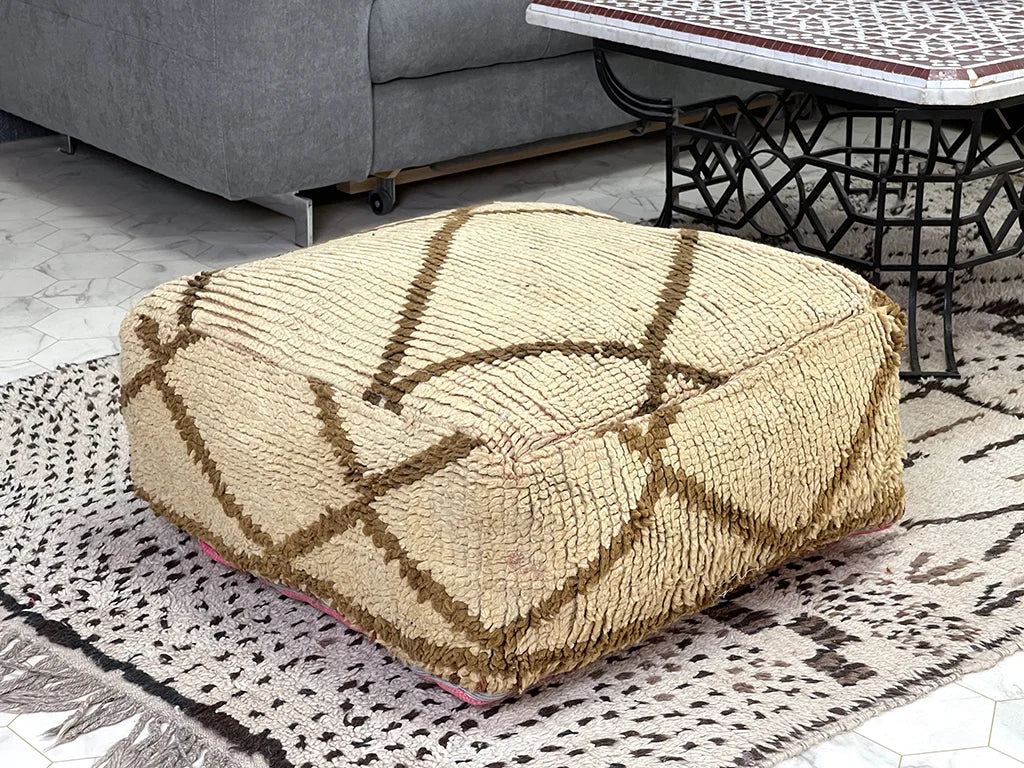 Thar Desert Tan -Kilim Pouf