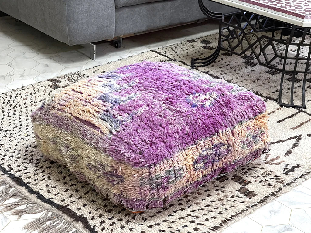 Lavender Labyrinth - Kilim Pouf