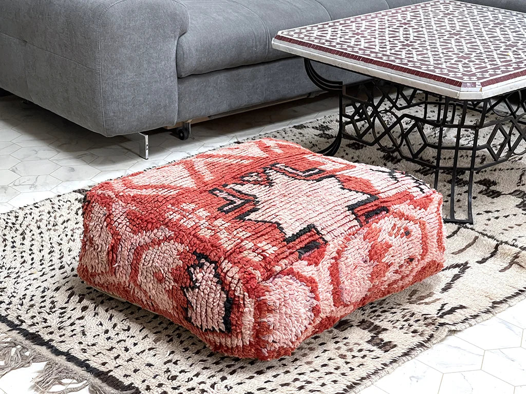 Cinnabar Charm - Kilim Pouf