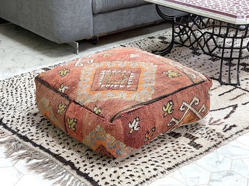 Blood Orange - Kilim Pouf