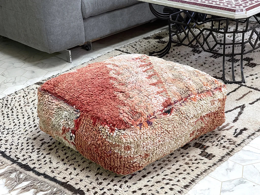 Raspberry Ripple - Kilim Pouf