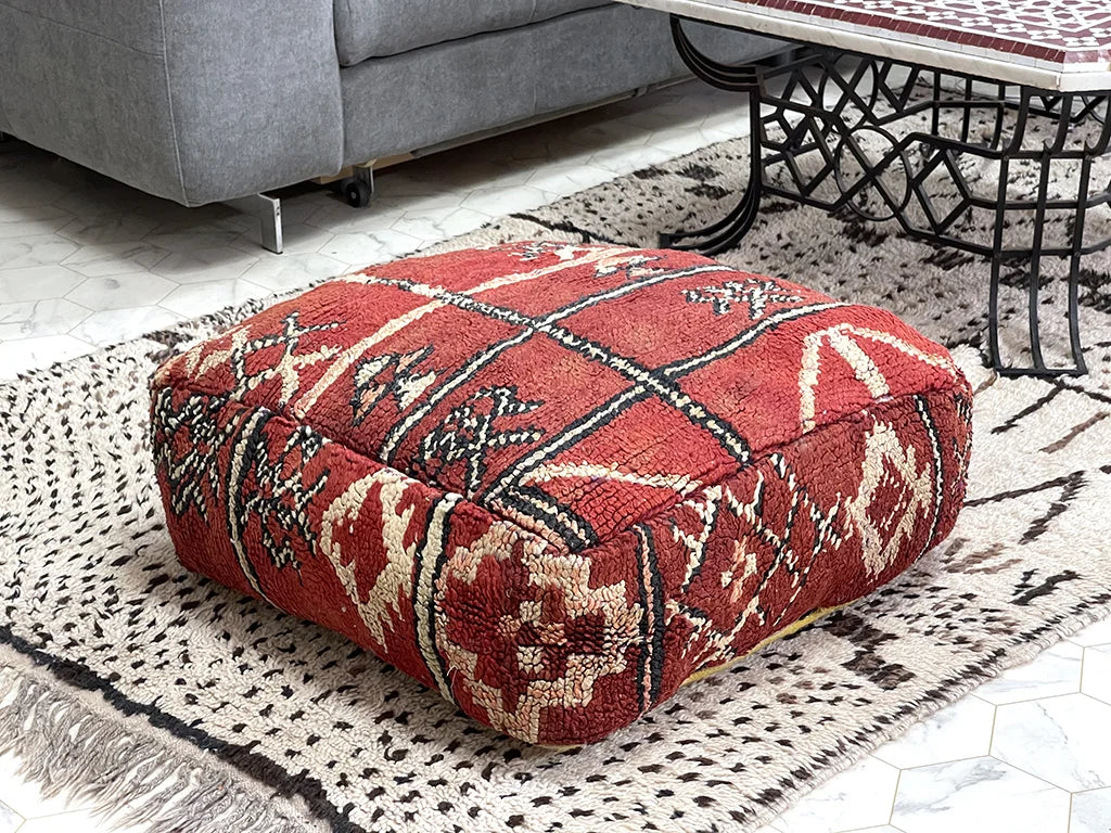 Merlot Mosaic - Kilim Pouf