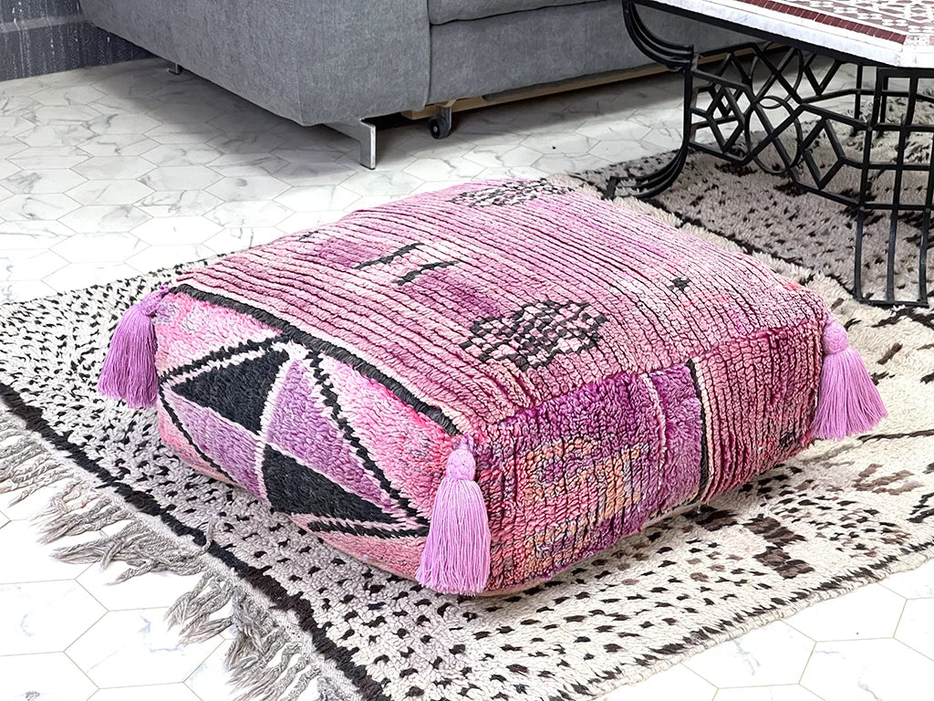 Hassan's Mauve Kilim Pouf