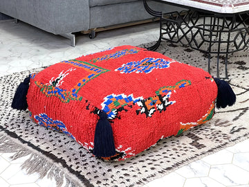 Majorelle Bloom - Kilim Pouf