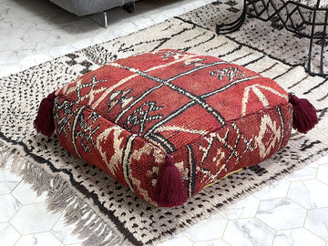 Merlot Mosaic - Kilim Pouf