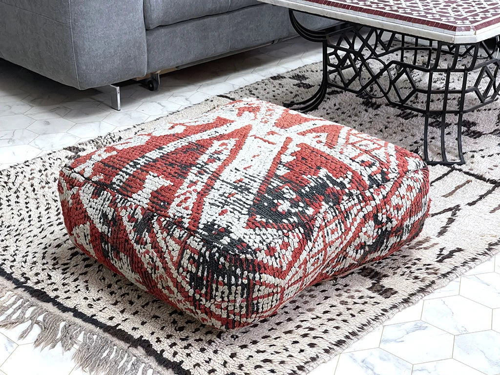 Vermillion Valley - Kilim Pouf