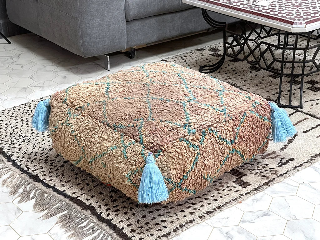 Namibian Neutral - Kilim Pouf