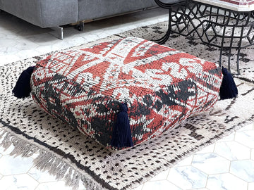 Vermillion Valley - Kilim Pouf