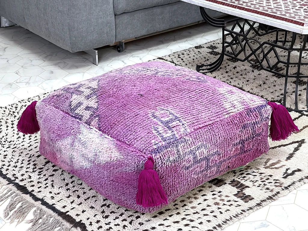 Deep Plum - Kilim Pouf