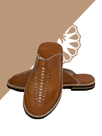 Brown Moroccan Slippers Mens